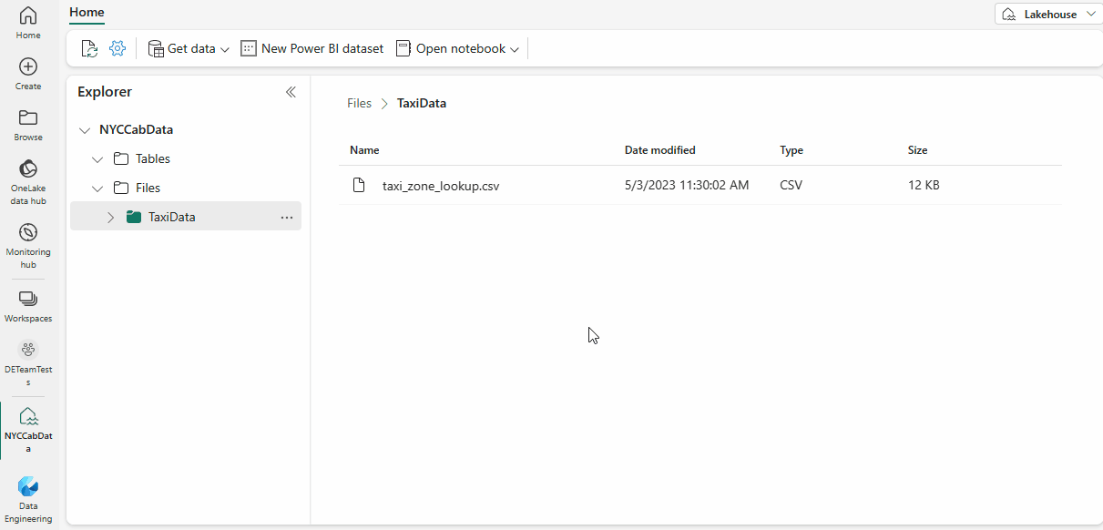 Animierte Grafik, die den Ladevorgang für die Tabelle und die Tabellenvorschau zeigt.