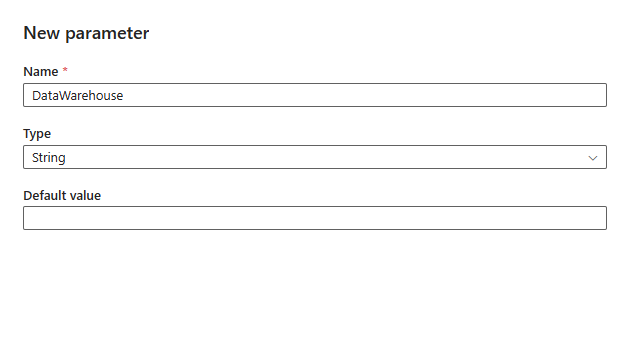 Screenshot zeigt die Erstellung eines neuen Parameters.