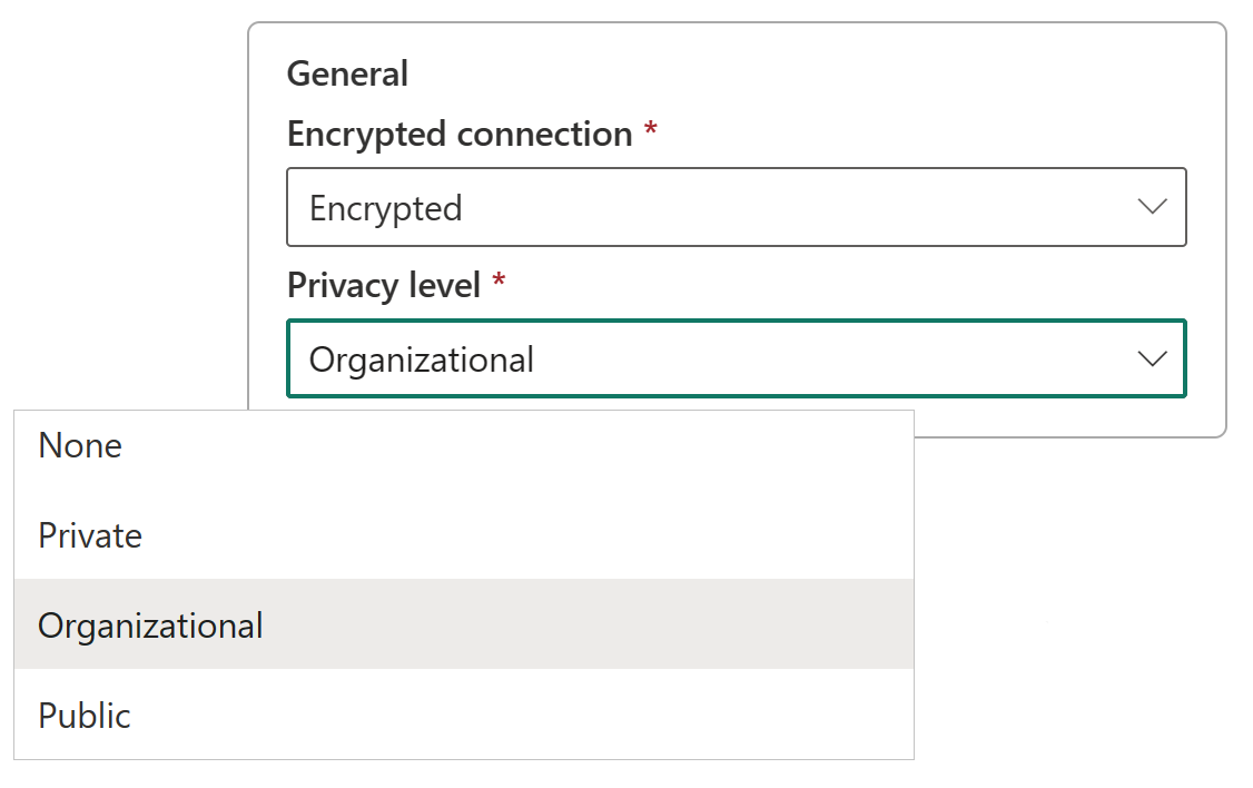 Screenshot: Optionen für die Datenschutzstufen.