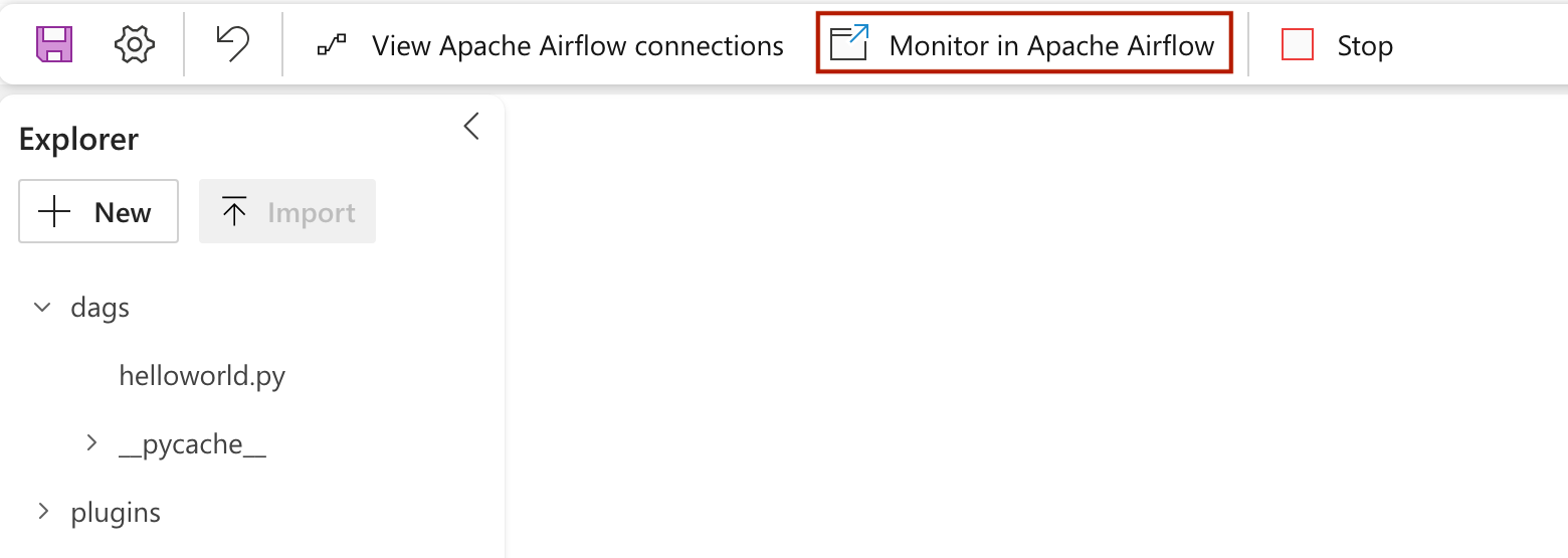 Screenshot zum Überwachen der Airflow-DAG.