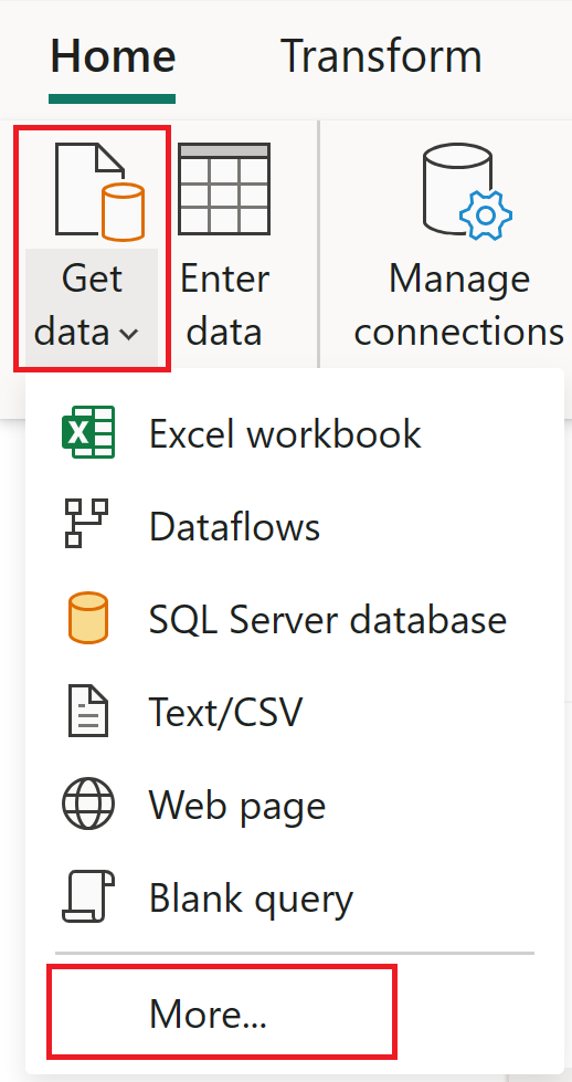 Screenshot des Menüs „Daten abrufen“ mit hervorgehobener Option „Mehr“.