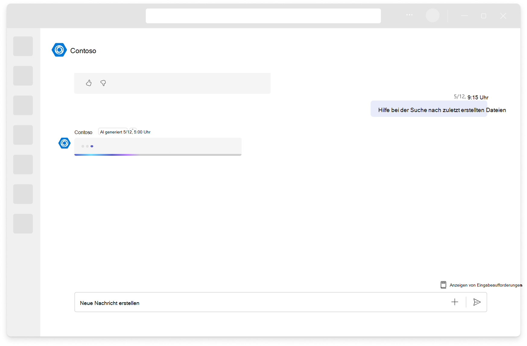Screenshot der Streamingantwort