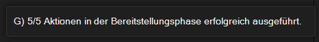 Die Agent Toolkit-Meldung, die die erfolgreiche Bereitstellung bestätigt