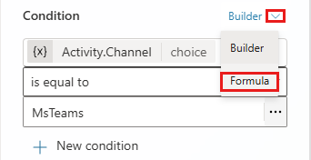 Screenshot mit der Option, zum Formeleditor zu wechseln.