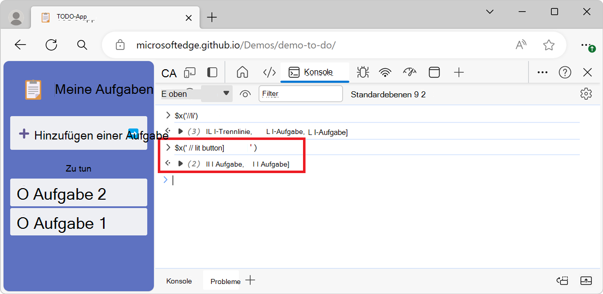 Verwenden eines komplizierteren XPath-Selektors