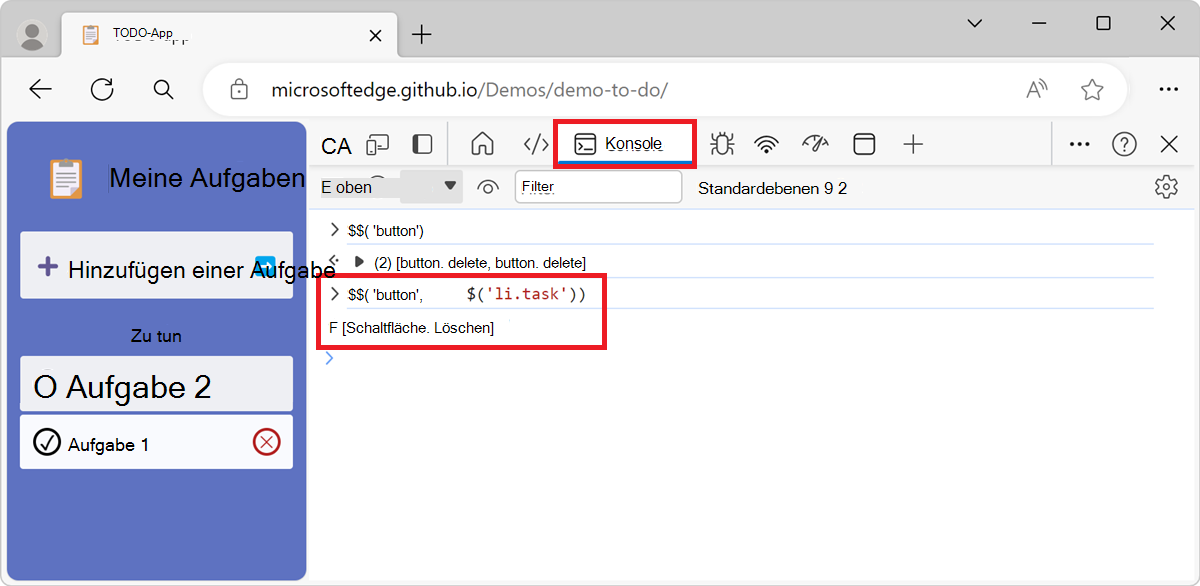 Das Ergebnis von $$('button', $('li.task'))