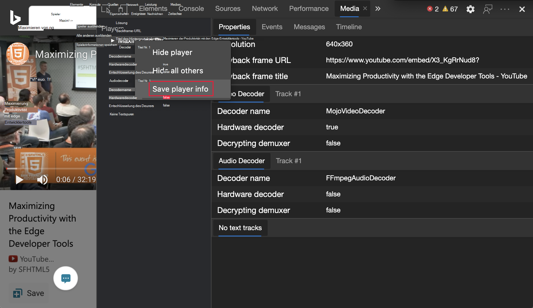 Exportieren von Medieninformationen