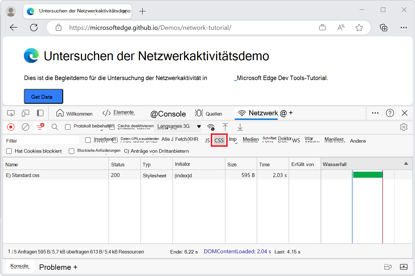 Nur CSS-Dateien anzeigen