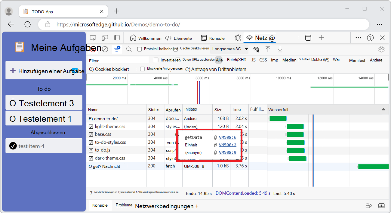Die Stapelüberwachung, die zu einer Ressourcenanforderung führt