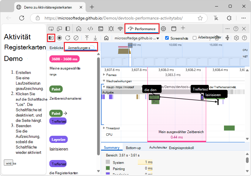 Anmerkungen zu einer Leistungsaufzeichnung