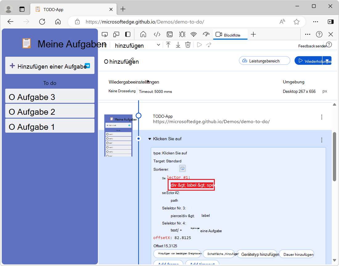 Das Eingabefeld für den Selektorwert