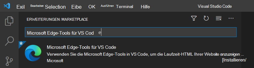 Die Microsoft Edge DevTools-Erweiterung für Visual Studio Code