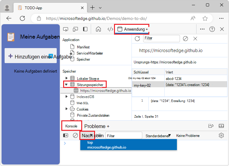 Ändern des JavaScript-Kontexts der Konsole