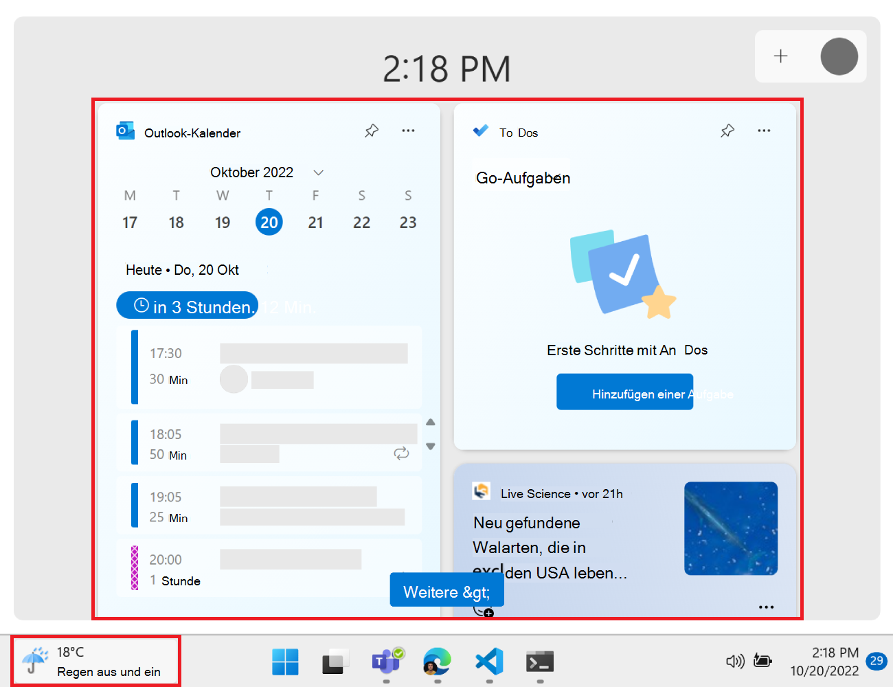 Widgets Board in Windows 11