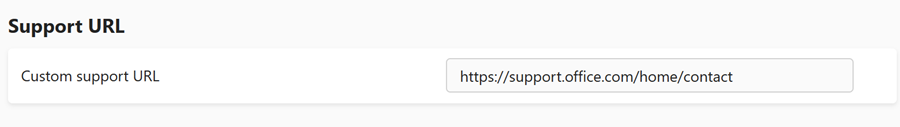 Screenshot: Support-URL-Einstellung für Teams-Liveereignisse im Teams Admin Center
