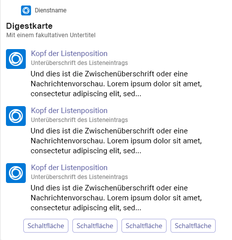 Beispiel einer adaptiven Digestkarte auf einem Mobilgerät.