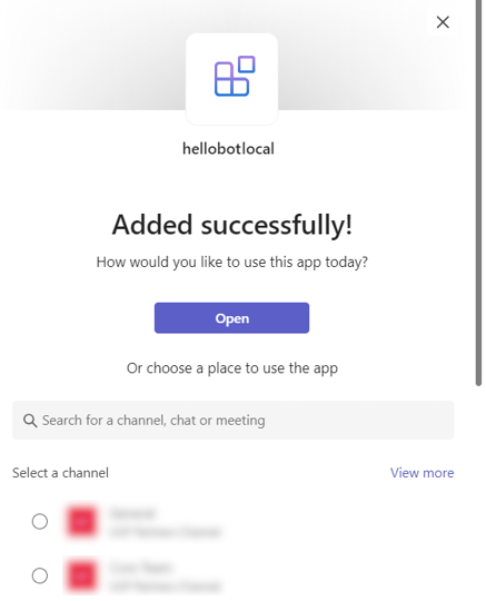Screenshot des Bereichsauswahldialogfelds mit der Liste der freigegebenen Bereiche.