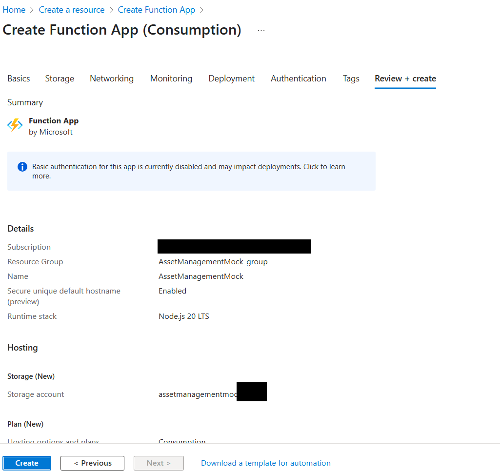 Funktion in Azure erstellen