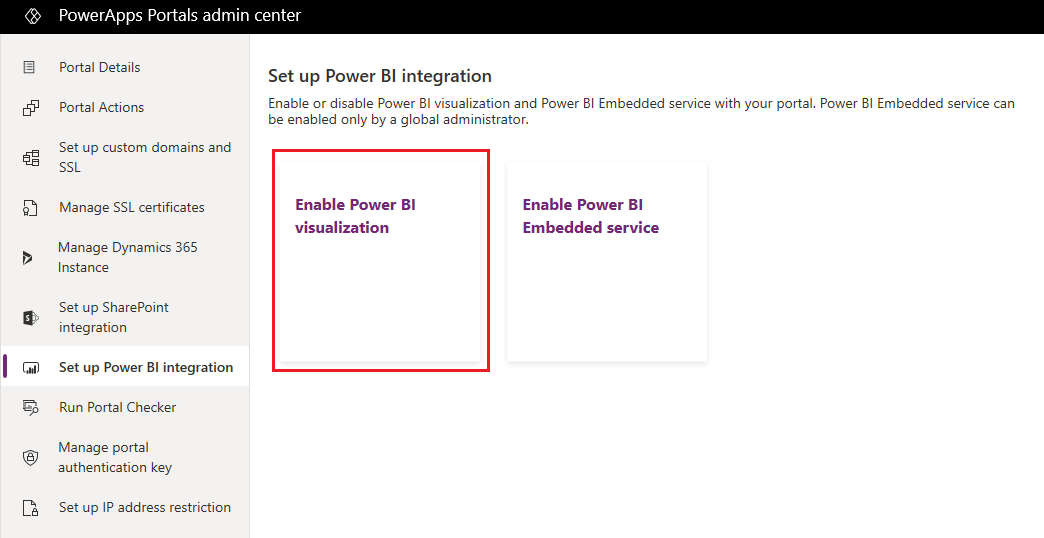 Power BI-Visualisierung aktivieren Power BI-Visualisierung aktivieren