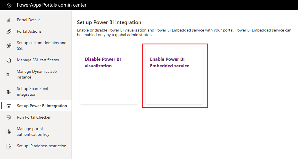 Power BI Embedded-Dienst aktivieren Power BI Embedded-Dienst aktivieren