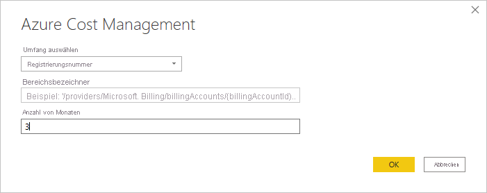 Screenshot: Eigenschaften von Microsoft Cost Management mit dem Bereich „Registrierungsnummer“