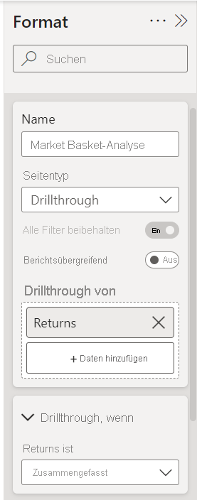 Screenshot of Add a measure to drillthrough.