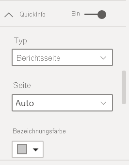 Screenshot: QuickInfo-Dialogfeld der Berichtsseite