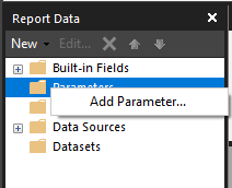 Screenshot showing Add parameter.
