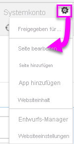 Screenshot der Option 