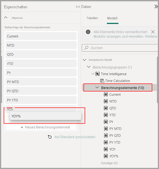 Screenshot of reordering calculation items.