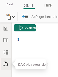Screenshot: Symbol für die DAX-Abfrageansicht in Power BI Desktop