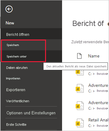  Screenshot of Power BI Desktop showing the Power Query Editor File tab. The save and save as options highlighted.