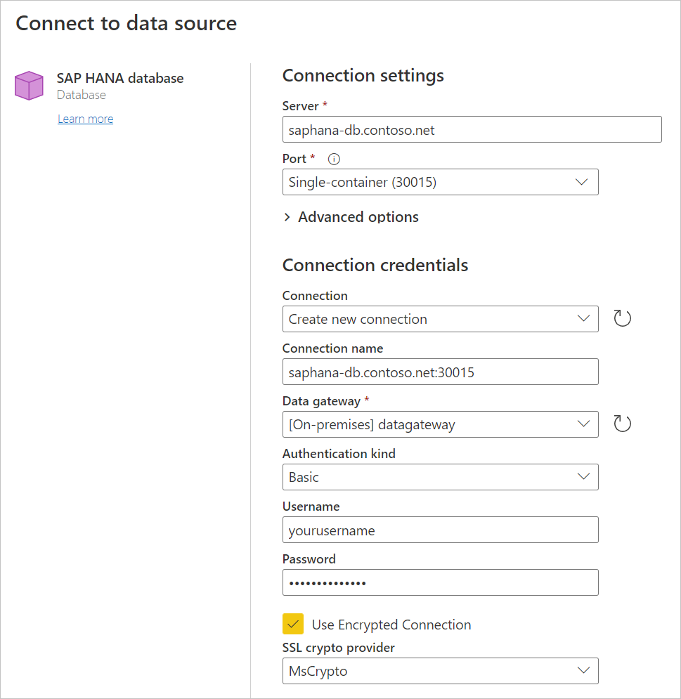 SAP HANA-Datenbank online anmelden.