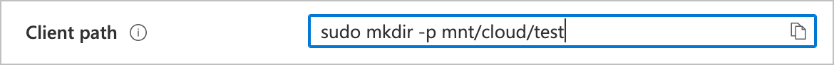 Screenshot des Clientpfadfelds mit dem Cursor, der am Ende positioniert ist