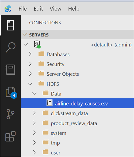 Beispieldatei mit CSV-Daten in HDFS