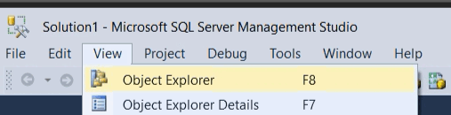 Screenshot: SSMS-Menü im Objekt-Explorer.