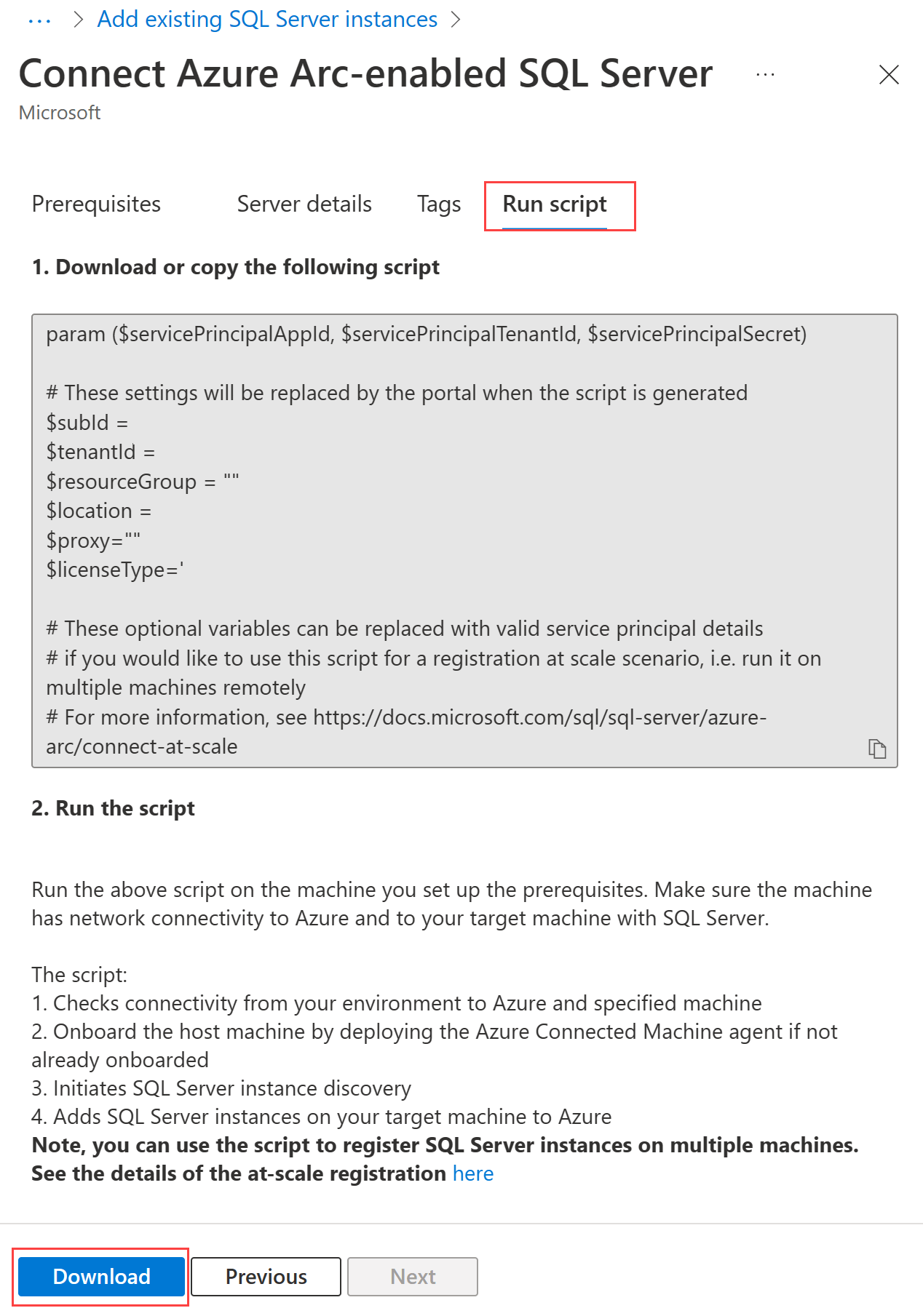 Screenshot eines Downloadskripts.