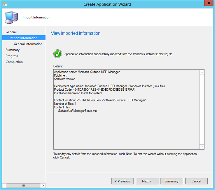 Informationen aus dem Surface UEFI Manager-Setup werden automatisch analysiert.