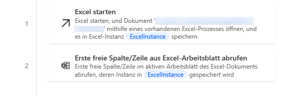 Screenshot eines Beispiels zu einem Arbeitsbereich