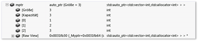 ExpandedItem-Erweiterung auto_ptr<Vektor<int>> ExpandedItem-Erweiterung