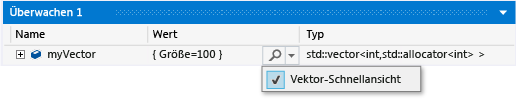 Kontextmenümenü des UiVisualizer-Menüs Kontextmenümenü des UiVisualizer-Menüs
