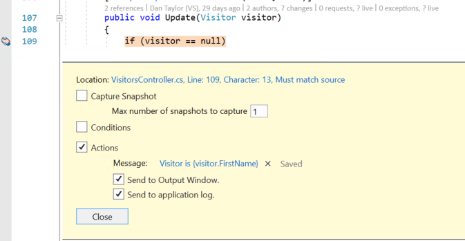 Erstellen eines Logpoints