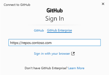 Screenshot: Anmelden mit GitHub Enterprise