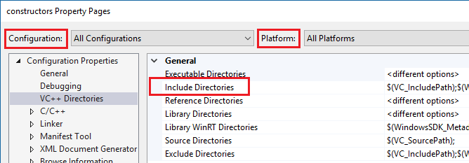 VC++: Include-Verzeichnisse