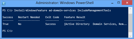 Screenshot of a terminal window that shows where to provide the the -IncludeManagementTools argument.