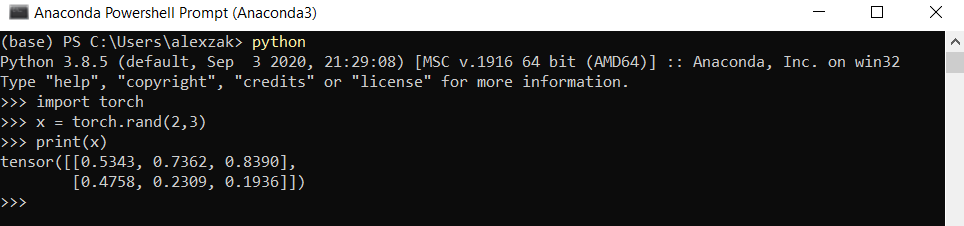 Überprüfen der Pytorch-Funktionalität