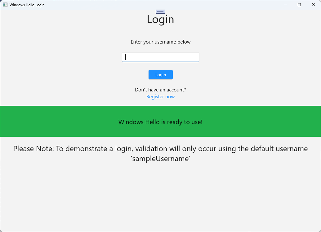 Ein Screenshot des Windows Hello Anmeldebildschirms, der den Bereit-Status anzeigt