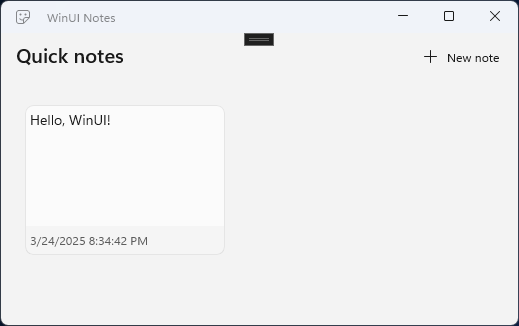 Die Ui der Notizen-App mit einem hellen Hintergrund und einer hellen Notizvorlage.