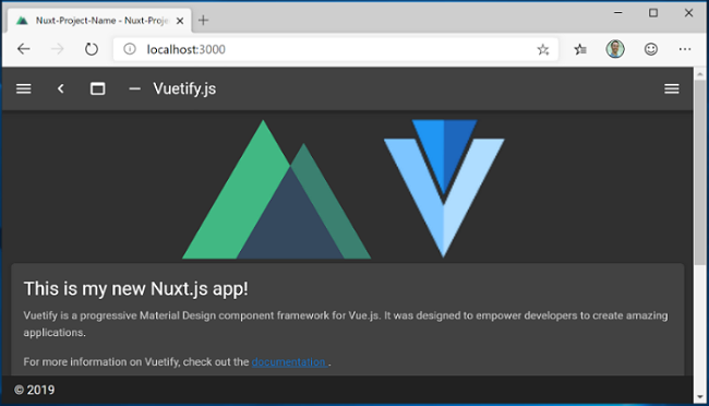 Ihre Nuxt.js-App, die in localhost:3000 ausgeführt wird