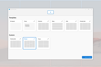 Screenshot des Dienstprogramms FancyZones PowerToys für Windows.